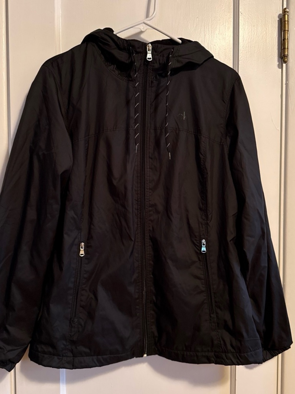 Calvin Klein Black Hooded Windbreaker Jacket